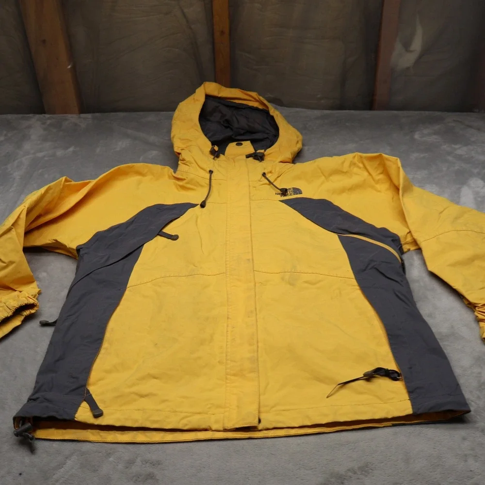 North Face Jacket Womens Medium Yellow Waterproof Wind Rain Snow 3in1 Shell VTG